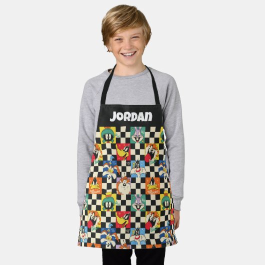 LOONEY TUNES™-tekens op zwart-witchecker Schort (Gedragen)