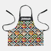 LOONEY TUNES™-tekens op zwart-witchecker Schort (Voorkant)