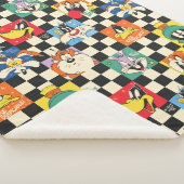 LOONEY TUNES™-tekens op zwart-witchecker Sherpa Deken (3/4)