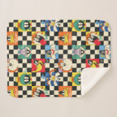LOONEY TUNES™-tekens op zwart-witchecker Sherpa Deken (Voorkant (horizontaal))
