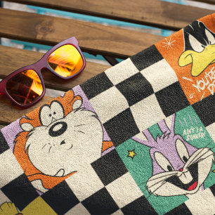 LOONEY TUNES™-tekens op zwart-witchecker Strandlaken