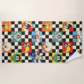 LOONEY TUNES™-tekens op zwart-witchecker Strandlaken (Voorkant)