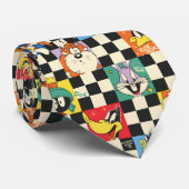 LOONEY TUNES™-tekens op zwart-witchecker Stropdas (Opgerold)