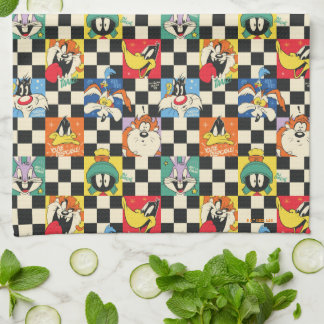 LOONEY TUNES™-tekens op zwart-witchecker Theedoek