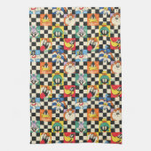 LOONEY TUNES™-tekens op zwart-witchecker Theedoek (Verticaal)