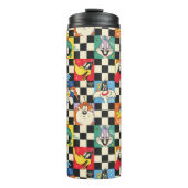 LOONEY TUNES™-tekens op zwart-witchecker Thermosbeker (Voorkant)