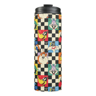 LOONEY TUNES™-tekens op zwart-witchecker Thermosbeker