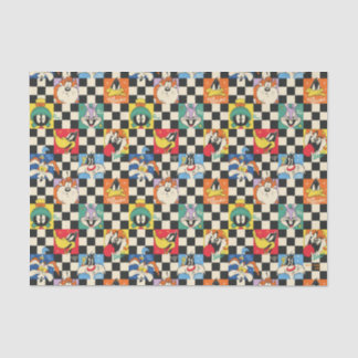 LOONEY TUNES™-tekens op zwart-witchecker Tissuepapier