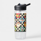 LOONEY TUNES™-tekens op zwart-witchecker Waterfles (Links)