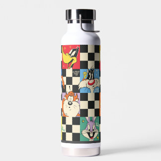 LOONEY TUNES™-tekens op zwart-witchecker Waterfles