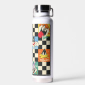 LOONEY TUNES™-tekens op zwart-witchecker Waterfles (Achterkant)