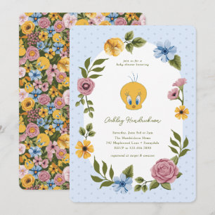 LOONEY TUNES™ TWEETY™ Bloemen Baby Shower Kaart