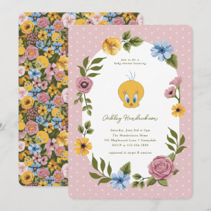 LOONEY TUNES™   TWEETY™ Bloemen Baby Shower Kaart