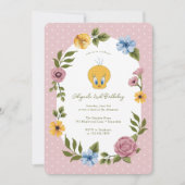 LOONEY TUNES™ | TWEETY™ Floral Birthday Kaart (Voorkant)