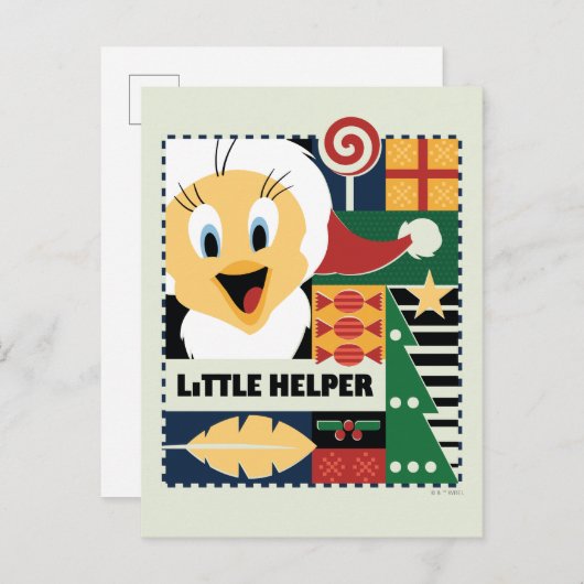 LOONEY TUNES™ TWEETY™ Kleine Helper Feestdagenkaart (Voorkant / Achterkant)