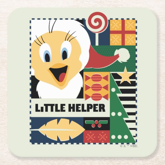 LOONEY TUNES™ TWEETY™ Little Helper Kartonnen Onderzetters (Voorkant)