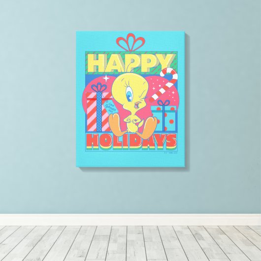 LOONEY TUNES™ | TWEETY™ Prettige feestdagen Canvas Afdruk (Insitu (Houten vloer))
