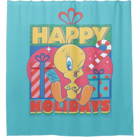 LOONEY TUNES™ | TWEETY™ Prettige feestdagen Douchegordijn (Voorkant)