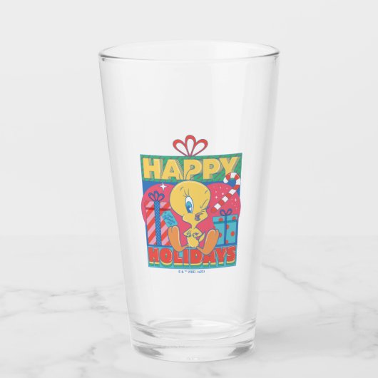 LOONEY TUNES™ | TWEETY™ Prettige feestdagen Glas (Voorkant)