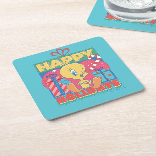 LOONEY TUNES™ | TWEETY™ Prettige feestdagen Kartonnen Onderzetters (Schuin)