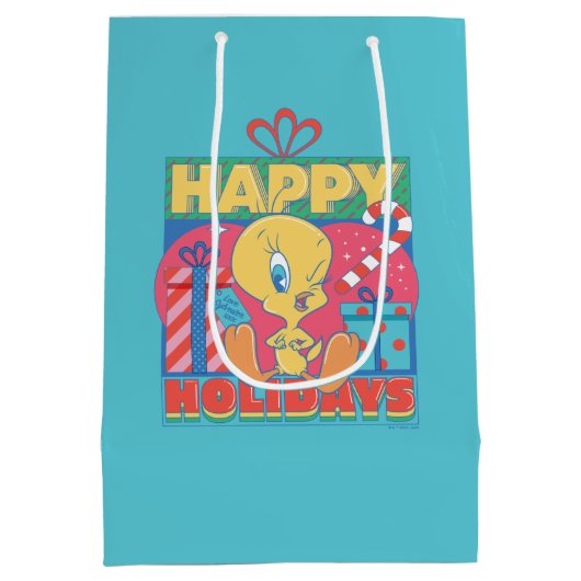 LOONEY TUNES™ | TWEETY™ Prettige feestdagen Medium Cadeauzakje (Achterkant)