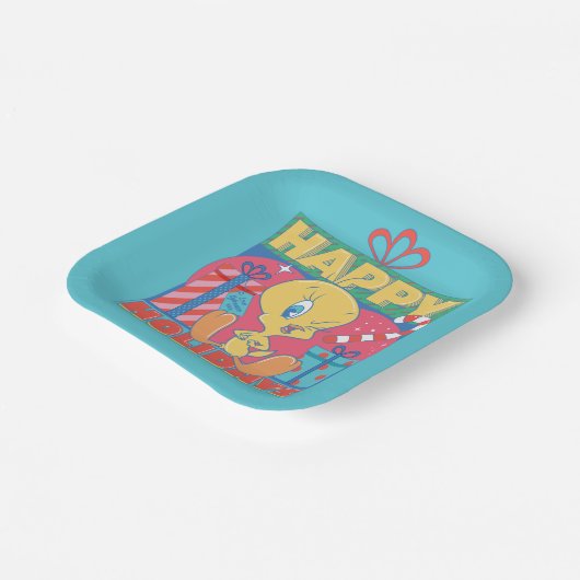 LOONEY TUNES™ | TWEETY™ Prettige feestdagen Papieren Bordje (Gebogen)