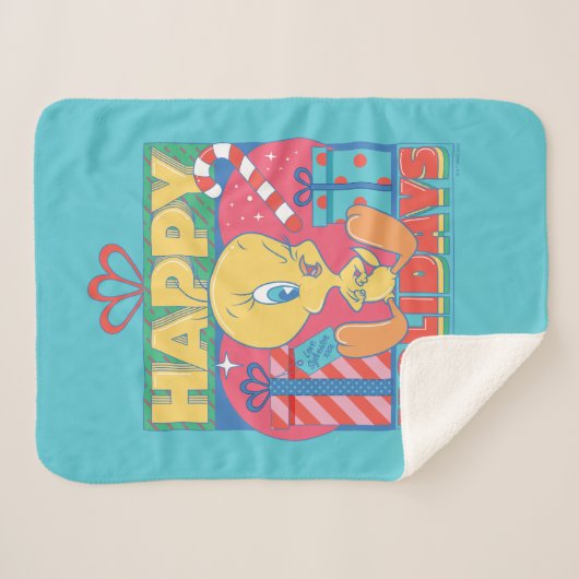 LOONEY TUNES™ | TWEETY™ Prettige feestdagen Sherpa Deken (Voorkant (horizontaal))