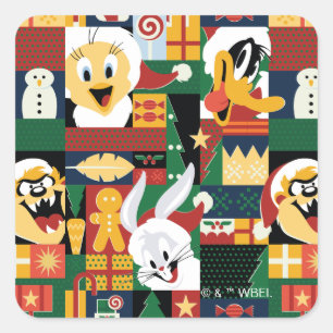 LOONEY TUNES™Vakantieblokpatroon Vierkante Sticker