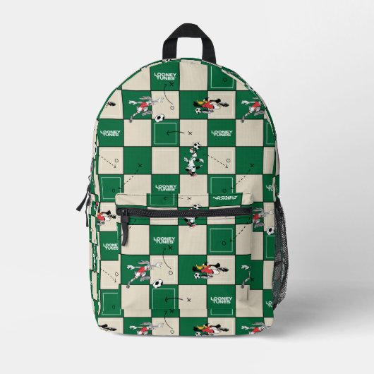 LOONEY TUNES™ Voetbal rasterpatroon Bedrukte Rugzak (Voorkant)