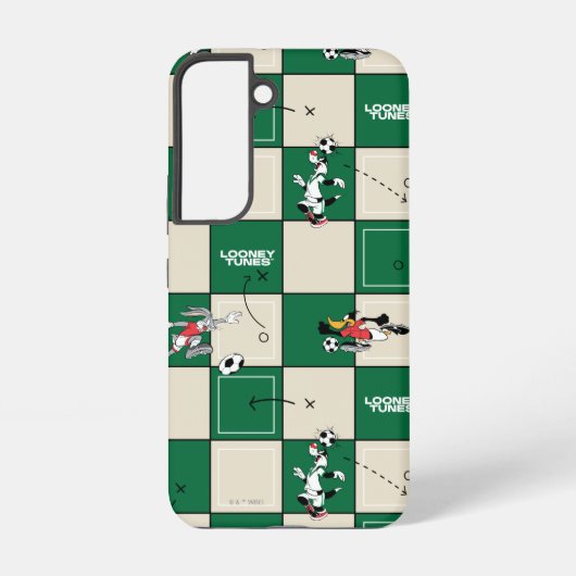 LOONEY TUNES™ Voetbal rasterpatroon Samsung Galaxy Hoesje (Achterkant)