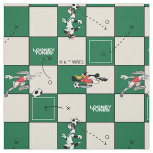 LOONEY TUNES™ Voetbal rasterpatroon Stof