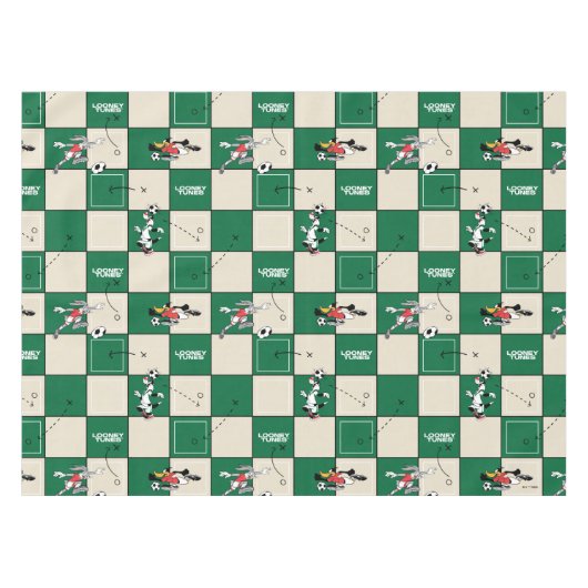 LOONEY TUNES™ Voetbal rasterpatroon Tafelkleed (Voorkant (Horizontaal))