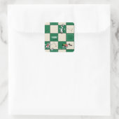 LOONEY TUNES™ Voetbal Rasterpatroon Vierkante Sticker (Tas)