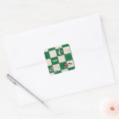 LOONEY TUNES™ Voetbal Rasterpatroon Vierkante Sticker (Envelop)