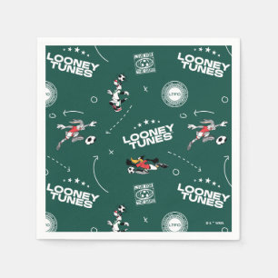 LOONEY TUNES™ Voetbal Speelboek Patroon Servet
