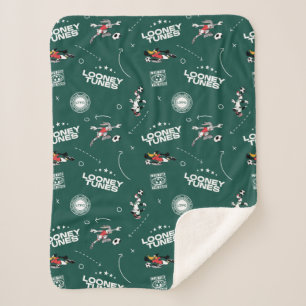LOONEY TUNES™ Voetbal Speelboek Patroon Sherpa Deken