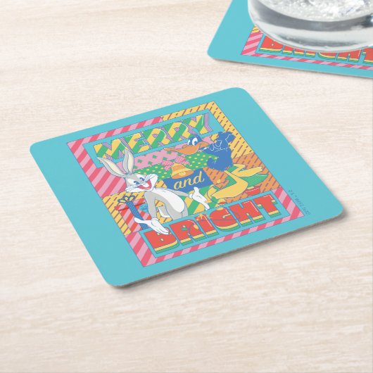 LOONEY TUNES™ | Vrolijk en helder kerstfeest Kartonnen Onderzetters (Schuin)