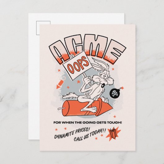 LOONEY TUNES™ | WILE E. COYOTE™ ACME Dynamite Briefkaart (Voorkant / Achterkant)