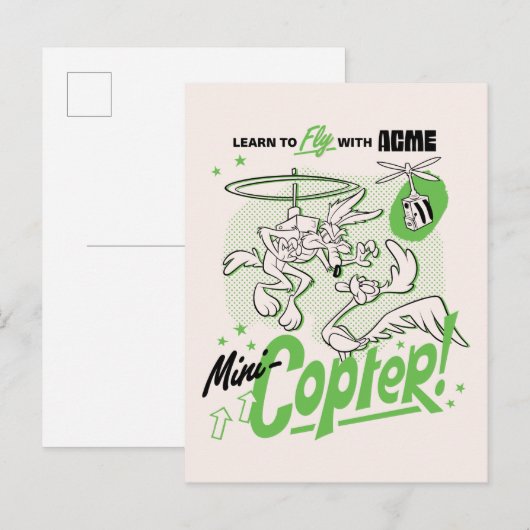 LOONEY TUNES™ | WILE E. COYOTE™ Acme Mini-Copter Briefkaart (Voorkant / Achterkant)