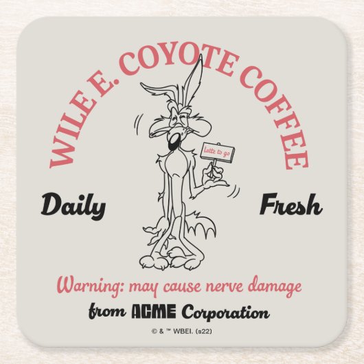 LOONEY TUNES™ | WILE E. COYOTE™ Daily Fresh Coffee Kartonnen Onderzetters (Voorkant)