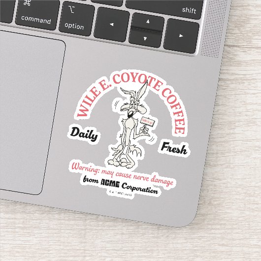 LOONEY TUNES™ | WILE E. COYOTE™ Daily Fresh Coffee Sticker (Detail)