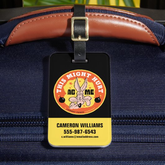 LOONEY TUNES™ | WILE E. COYOTE™ Dit kan pijn veroo Bagagelabel (Voorkant Insitu 2)