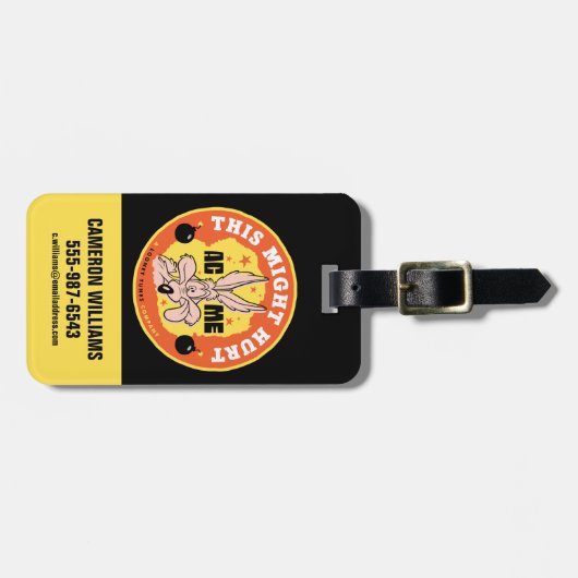 LOONEY TUNES™ | WILE E. COYOTE™ Dit kan pijn veroo Bagagelabel (Voorkant horizontaal)