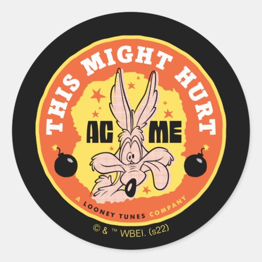 LOONEY TUNES™ | WILE E. COYOTE™ Dit kan pijn veroo Ronde Sticker (Voorkant)