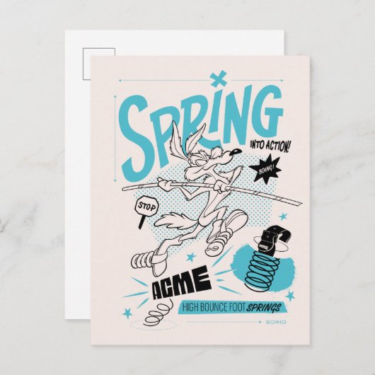 LOONEY TUNES™ | WILE E. COYOTE™ Spring in Action Briefkaart (Voorkant / Achterkant)