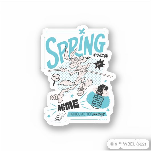 LOONEY TUNES™ | WILE E. COYOTE™ Spring in Action Sticker (Voorkant)