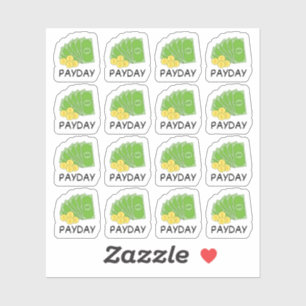 Loongedag Herinnering Financiën Tracker Kalender Sticker