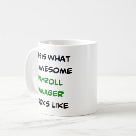 loonlijstmanager, geweldige koffiemok (Voorkant links)