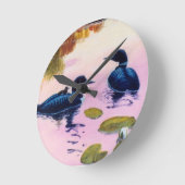 Loons bij schemerwandklok ronde klok (Hoek)