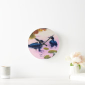 Loons bij schemerwandklok ronde klok (Huis)